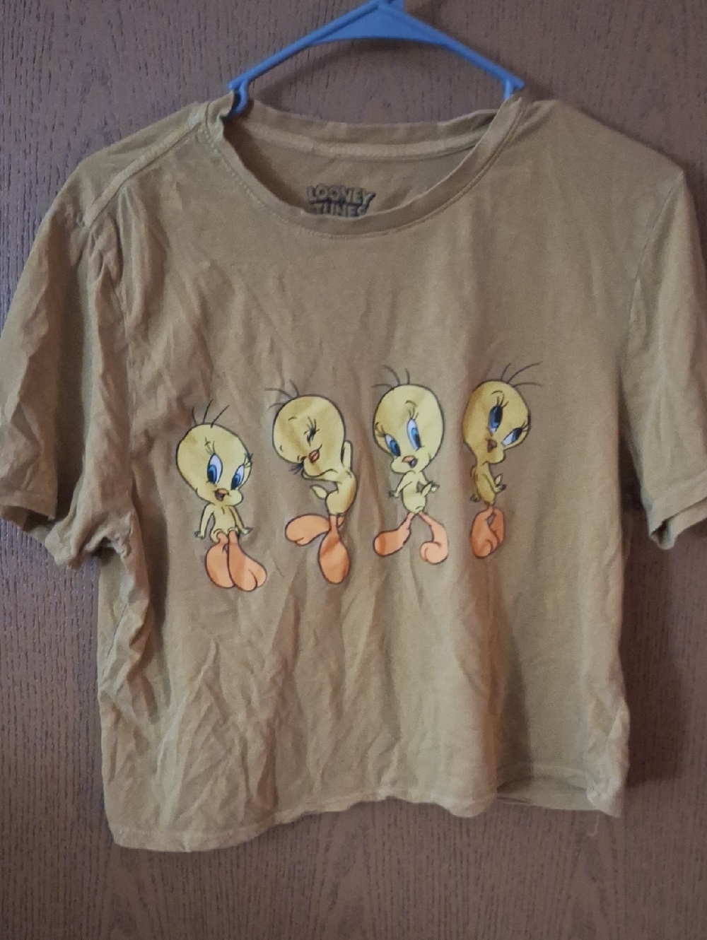 Looney Tunes Tweety Graphic Short Sleeve Tee in Mustard